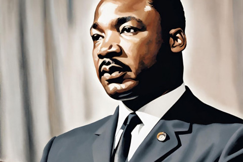 Colored drawing of Dr. Martin Luther King Jr.