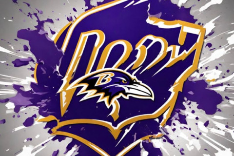 Baltimore Ravens logo blowing up
